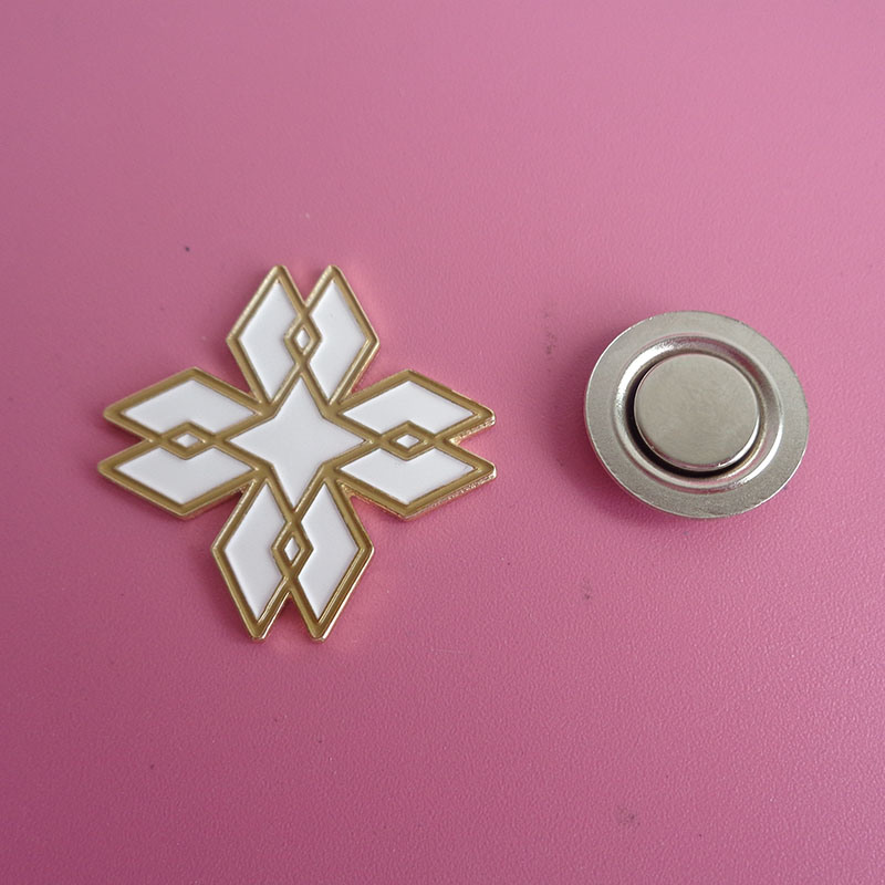 Custom Gold Flower Design Badges Custom