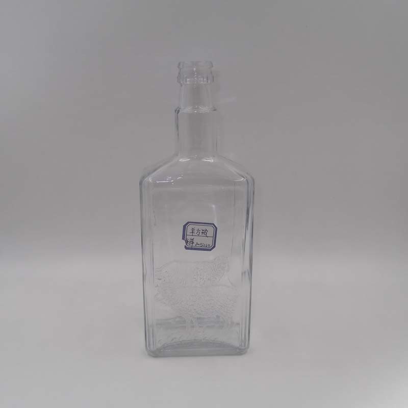 High Quality Glass Vodka Bottle, Square Whiskey Bottle