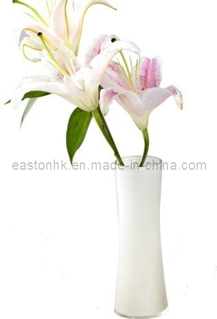 White Resin Vase with Crystal Finish