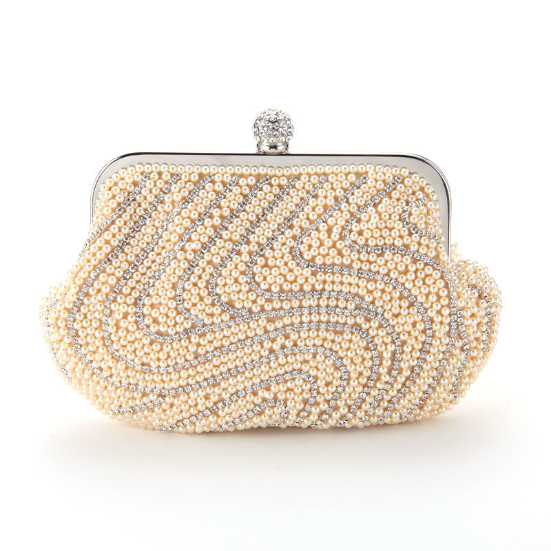 Newest Diamond Ring Vintage Designer Party Pearl Fashion Clutch Bag