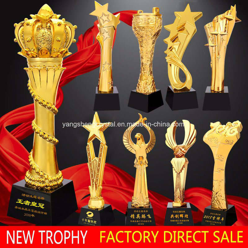 2018 New Metal Resin Trophy Gold Silver Copper Crystal Trophy