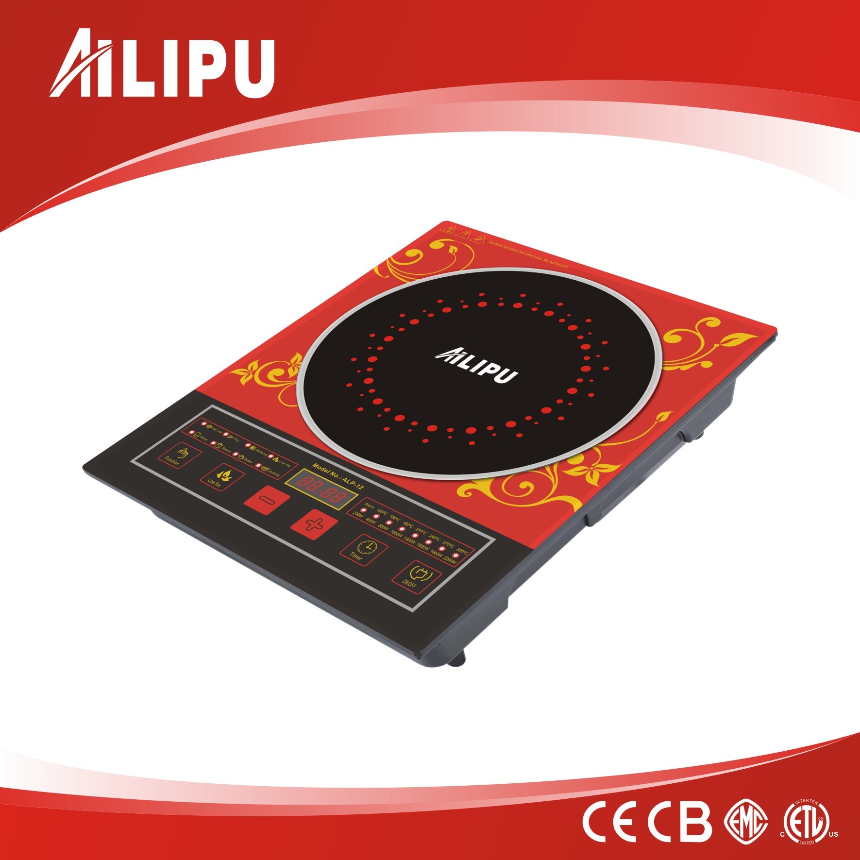 Ailipu Turkey Syria Market CE approval 2200W Electrical Induction Cooker Alp-A12