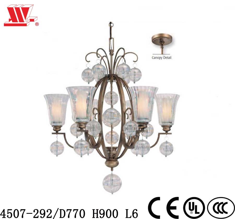 Luxury Crystal Chandelier with Glass Shades 4507-292
