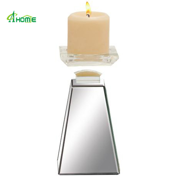 Home Deco Glass Craft Mirorr Candlestick