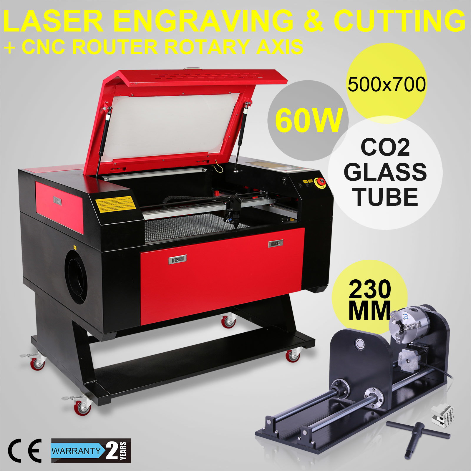 60W Laser Engraving Machine with Rotary Axis