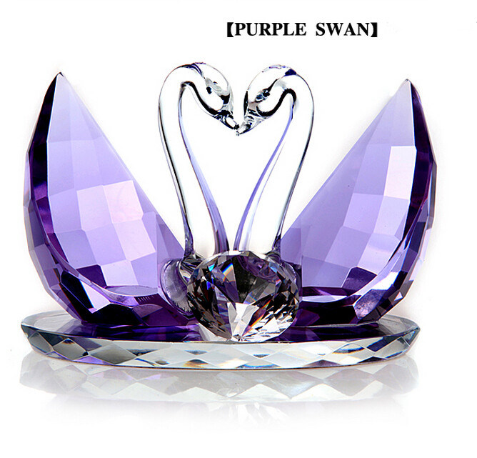 Beautiful Animal Crystal Glass Swan Craft for Wedding Gifts
