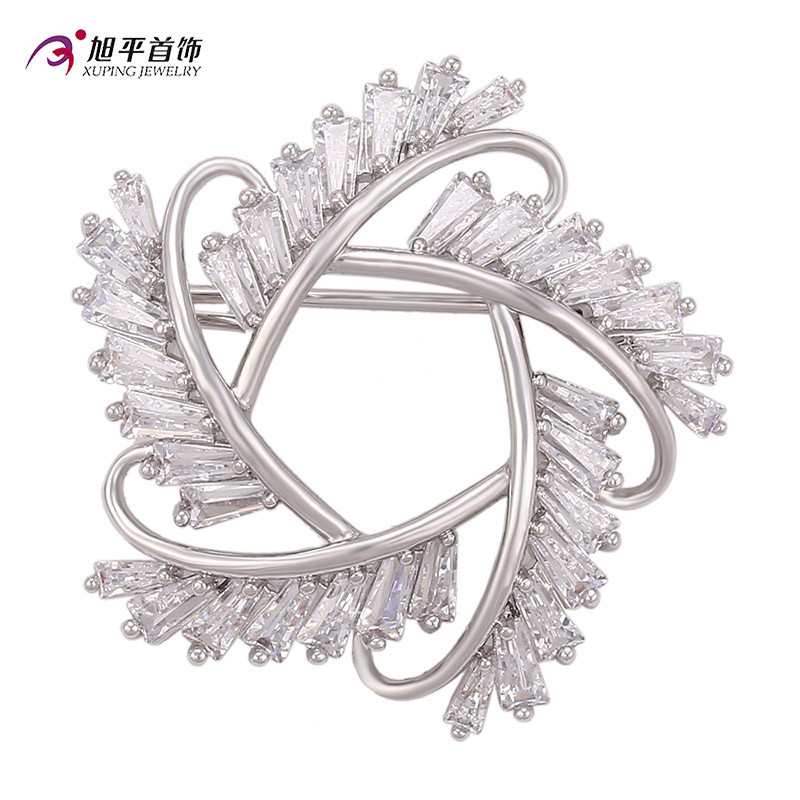 Xuping Fashion Elegant Rhodium Crystals From Swarovski Jewelry Brooch -00009