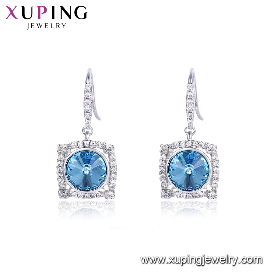 Xuping Wholesale White Gold Plated Crystals From Swarovski Ladies Fashion Drop Earrings