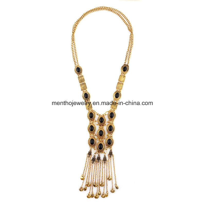 Fashion Statement Retro Jewelry Diamond-Studded Crystal High-Grade Long Tassel Necklace