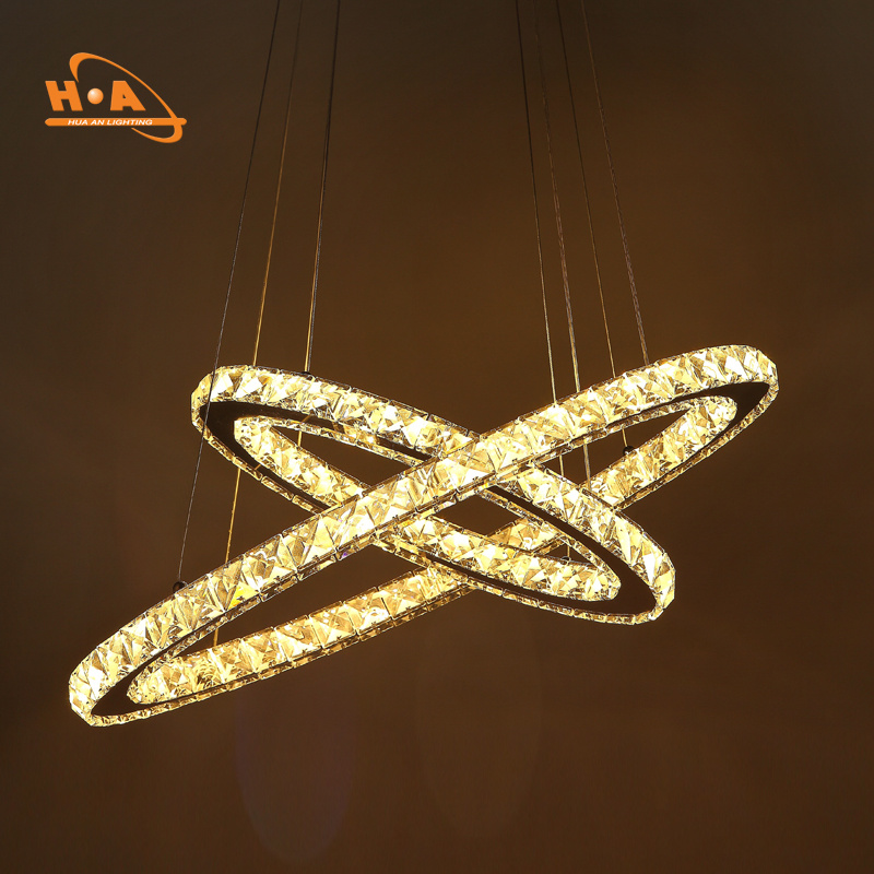 Simple Design Crystal Hanging Stairs Chandelier Light