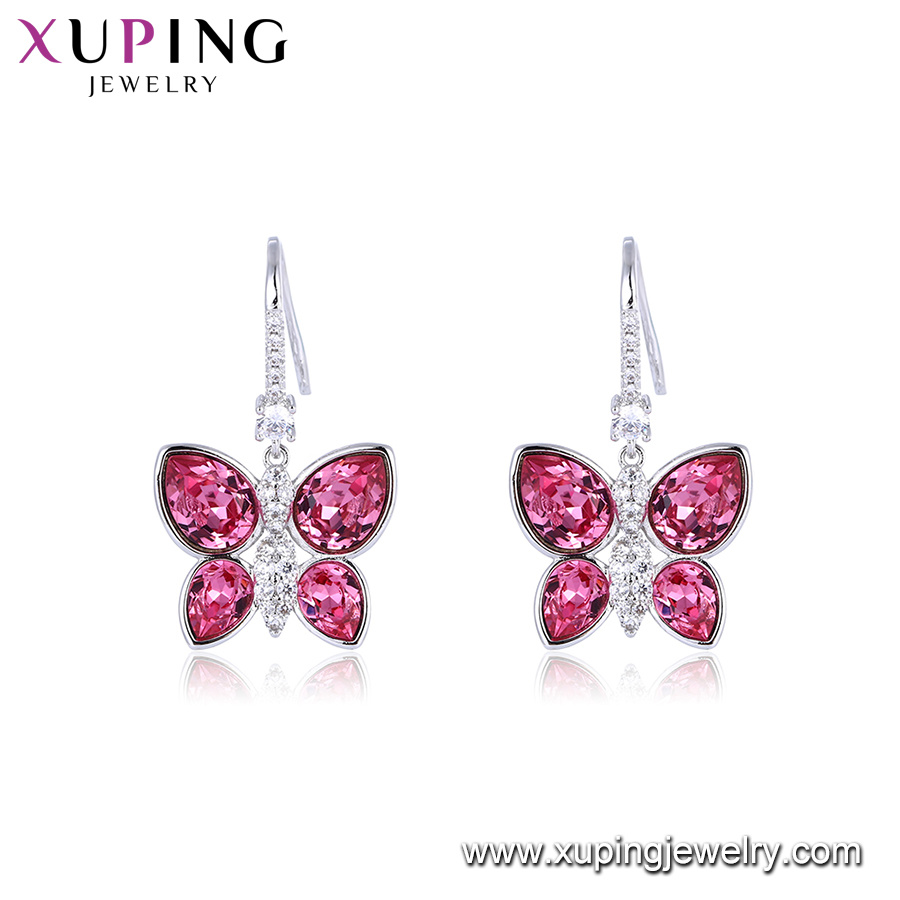 Xuping Wholesale Fashion Platinum Plated Crystals From Swarovski Ladies Fashion Hoop Earrings