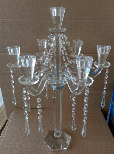 Crystal Candle Holder for Wedding Decoration with Three Posts