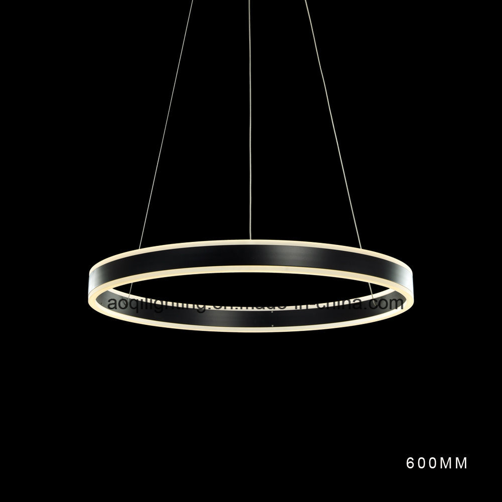 One Ring Black Color LED Acrylic Modern Pendant Light