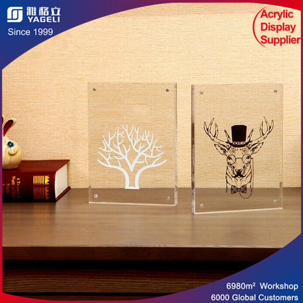 Crystal Acrylic Magnetic Photo Picture Frames Block