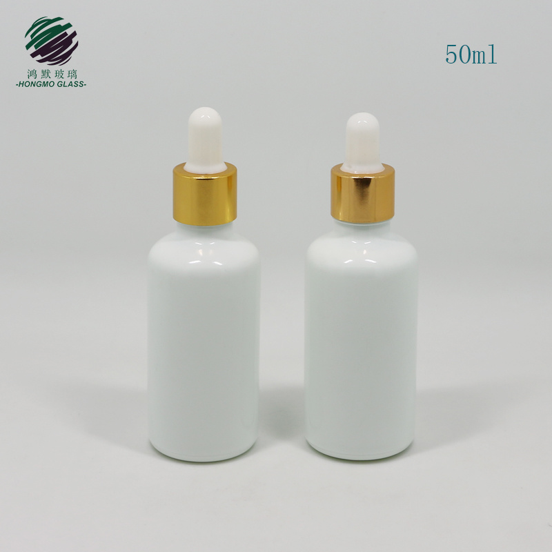 50ml White Colored Glass Dropper Bottle Cosmetic Glass Bottle for Essential Oil