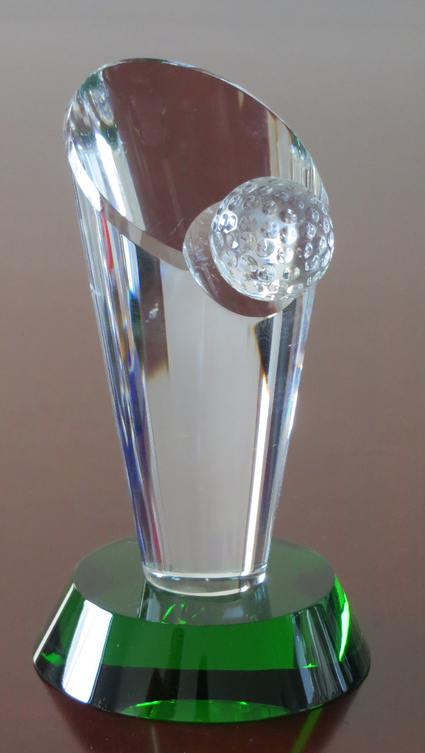 One Hole in The Crystal Trophy Green Base