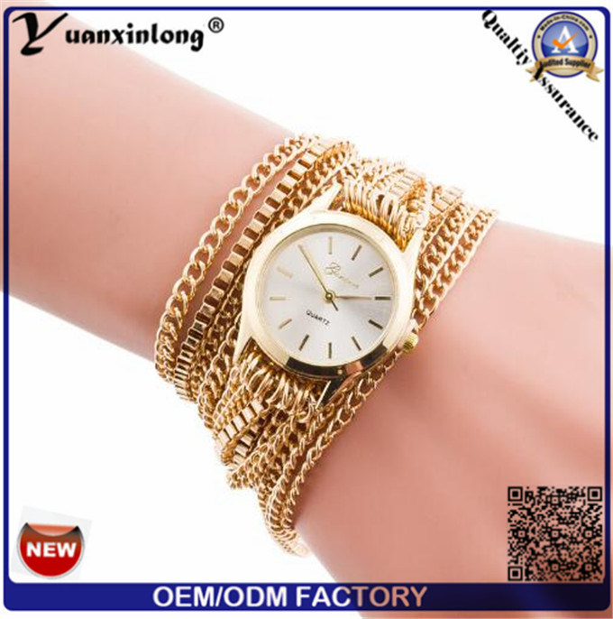 Yxl-780 Brand New Women Bracelet Leather Strap Crystal Watch Long Chain Wristwatches Jewelry Luxury Ladies Gift Watch