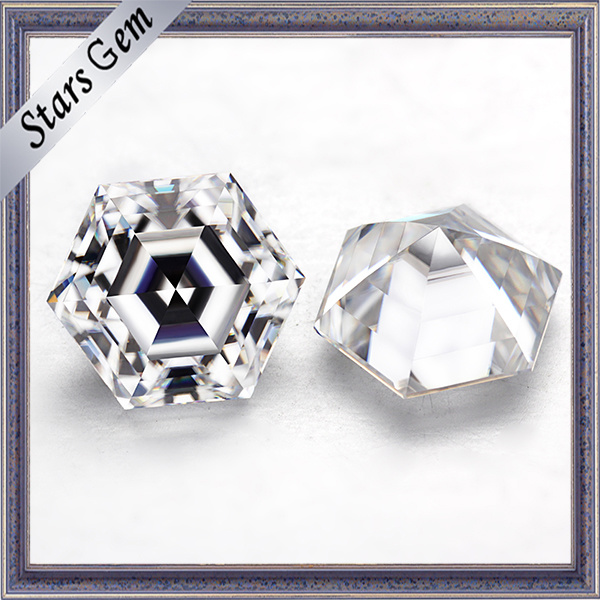Ef Color Haxegon Cut Synthetic Moissanite for Jewelry