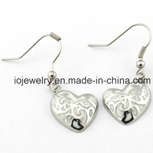 Jewelry Manufacturer Fashion Heart Silver Earring
