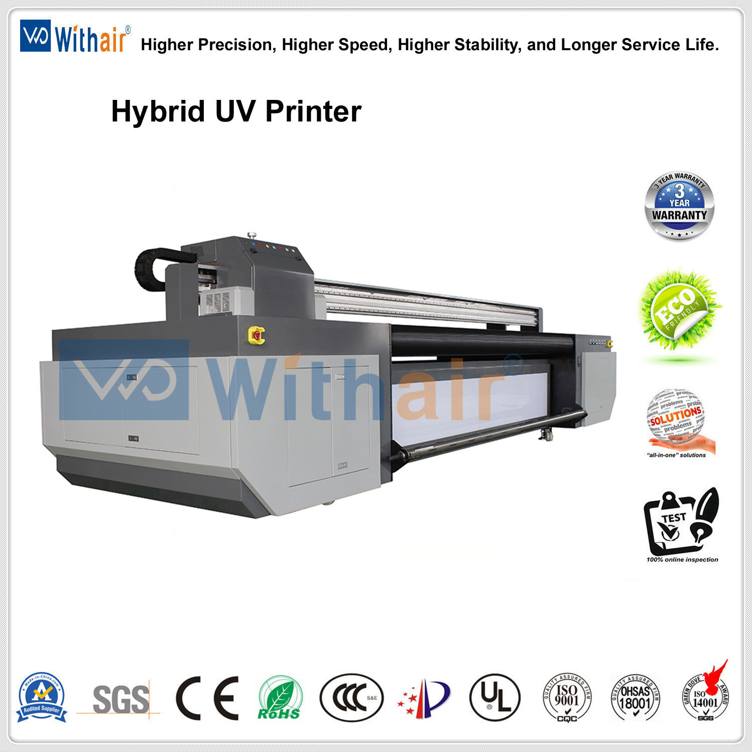 UV Glass Printing Machine LED UV Flatbed & Roll Printer Printing Machine for Aluminium