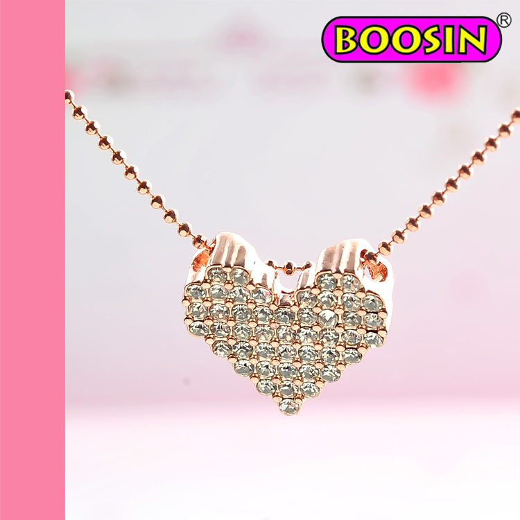 2016 Fashion Gold Necklace / Heart Gold Plated Necklace / Crystal Loop Necklace