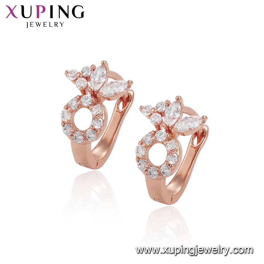 26490 Xuping Costume Jewelry Gold Luxury Rose Gold Color Earring