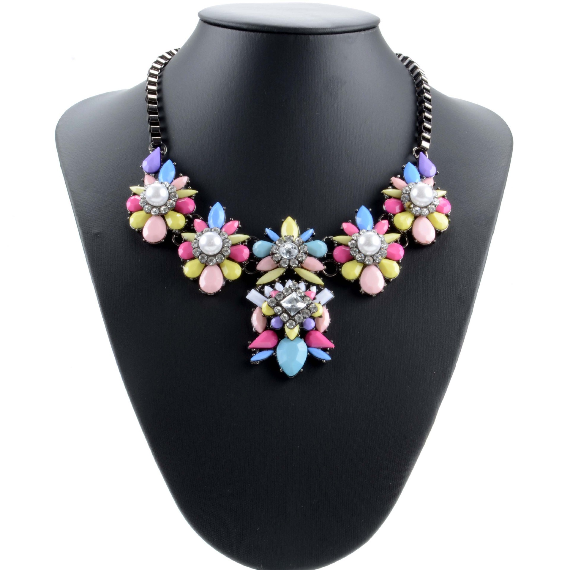 Wholesale Fashion Shourouk Choker Necklace, Crystal Chunky Statement Necklace