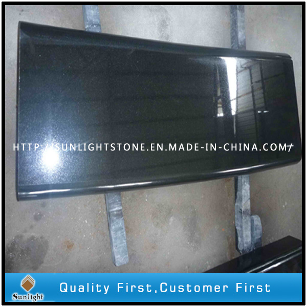 Full Polished Bullnose China Absolute Black Granite Stone Stairs Steps