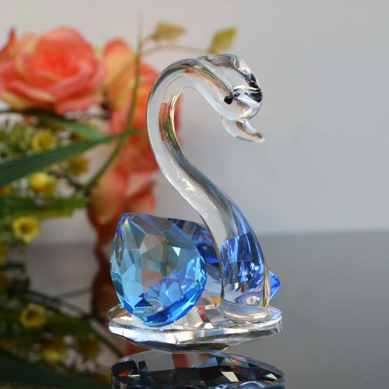 Wholesale High Quality Crystal Crafts Pair of Swan as Birthday Gift or for Surprise Wedding Gifts