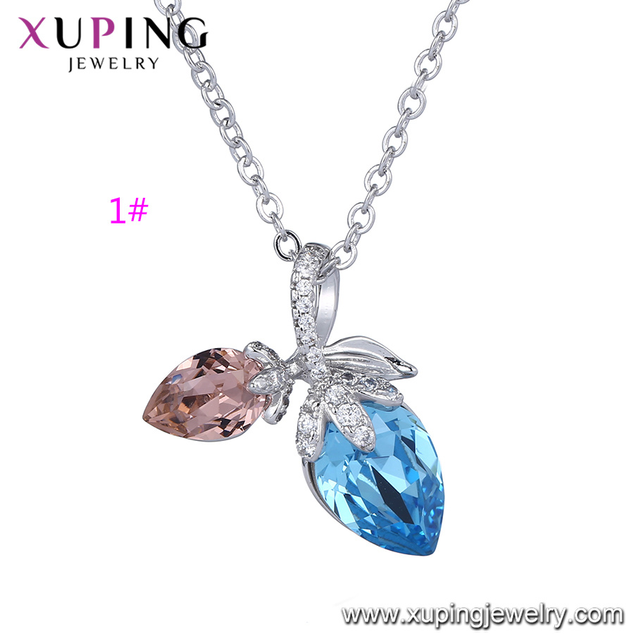 Necklace-00472 Xuping Necklace Imitation Dainty Jewelry China Crystals From Swarovski