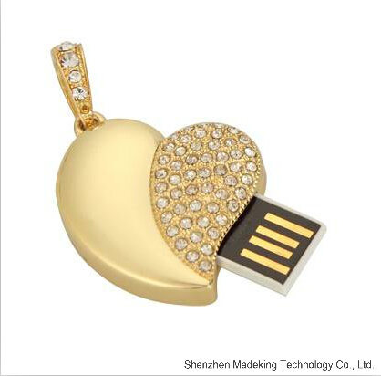 Popular Crystal Jewelry USB Flash Driveflash Memory with Heart Shape