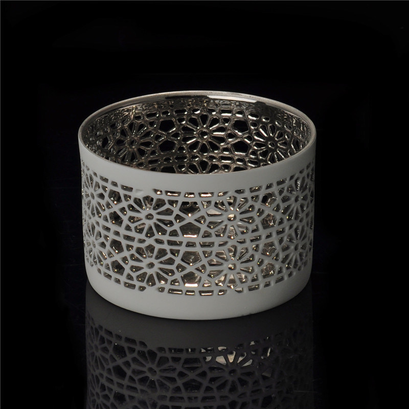 Inside Electroplated Pierced Ceramic Candle Holders