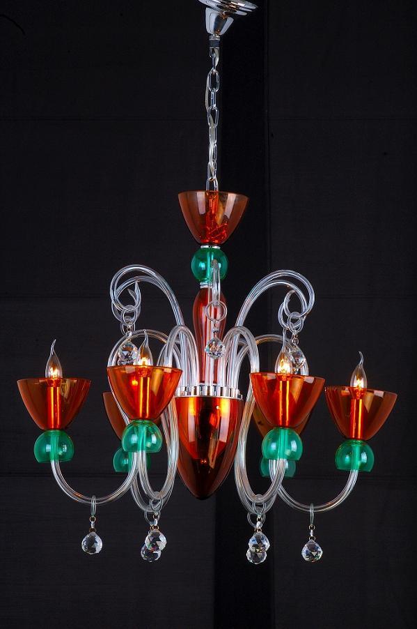 Decoration Glass Chandelier Lighting (QD005-6L)