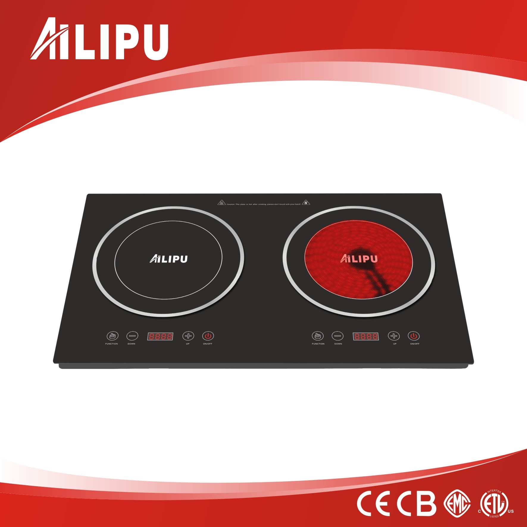 Double Burners Induction & Infrared Cooker for Family Kitchen (SM-DIC07)