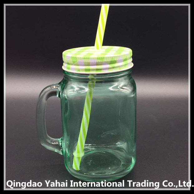 450ml Green Colored Juice Glass Mason Jar