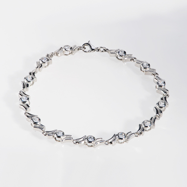 Lady Style Silver Color Crystal Charm Bracelet (CP-JS-BS-0906)