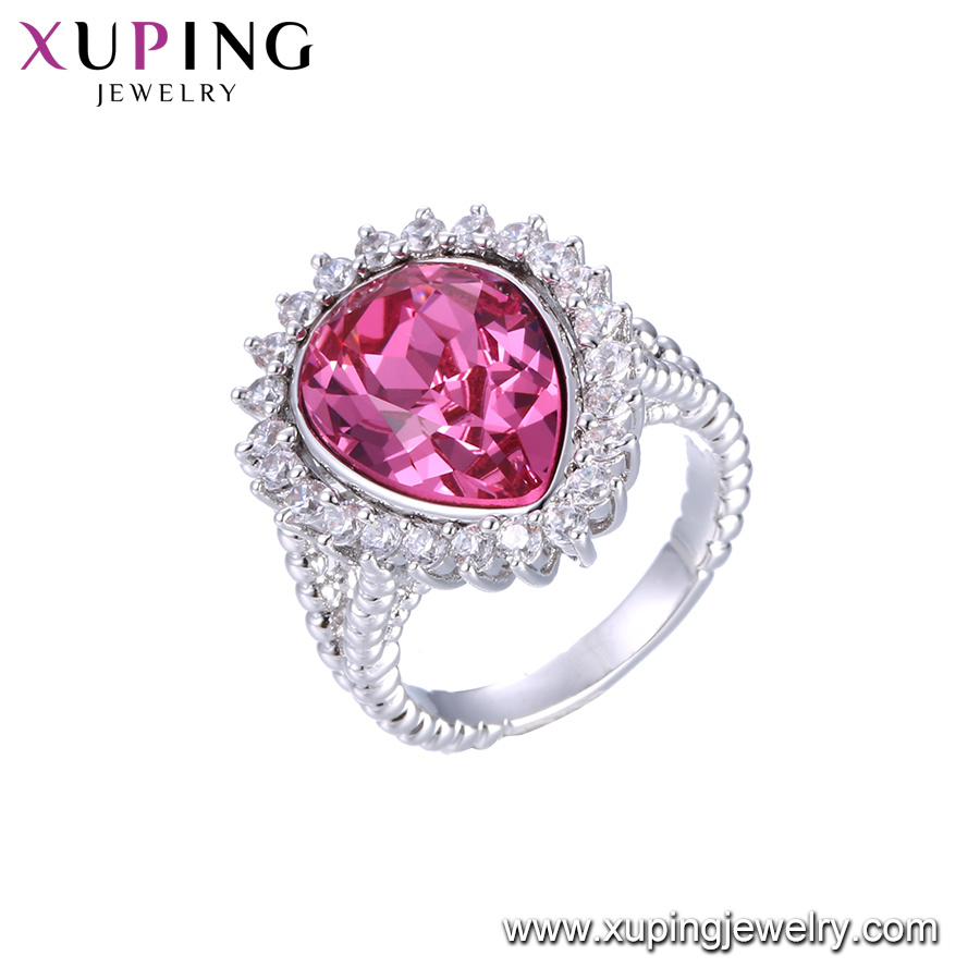 Xuping Fashion Jewellery Engagement Wedding Gold Ring Made with Crystals From Swarovski