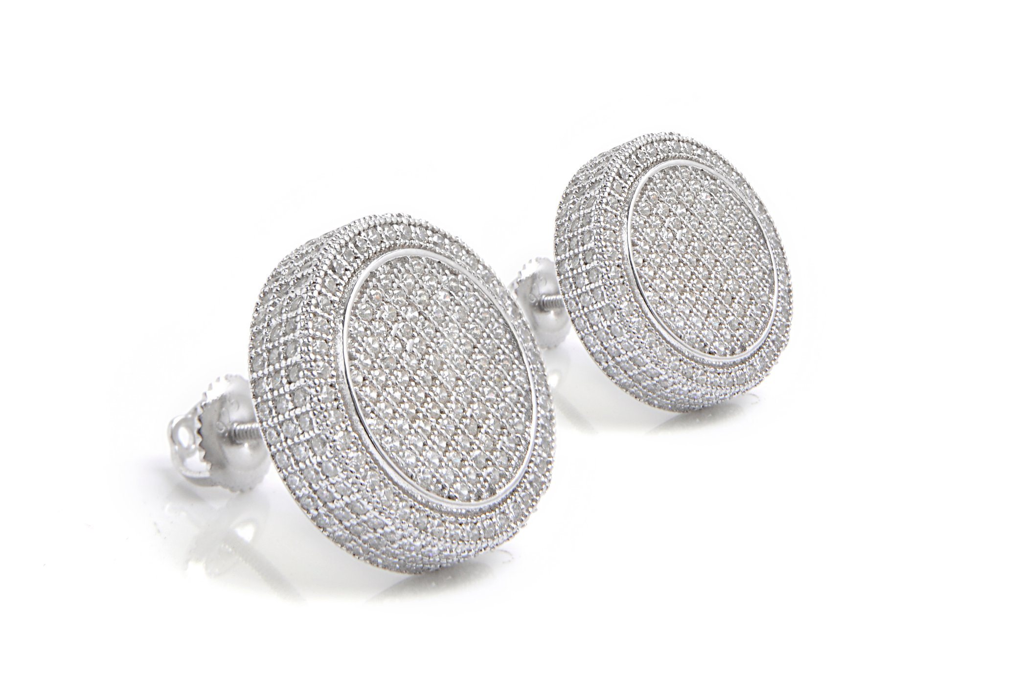 Fashion 925 Silver Cap Earring with Pave Setting