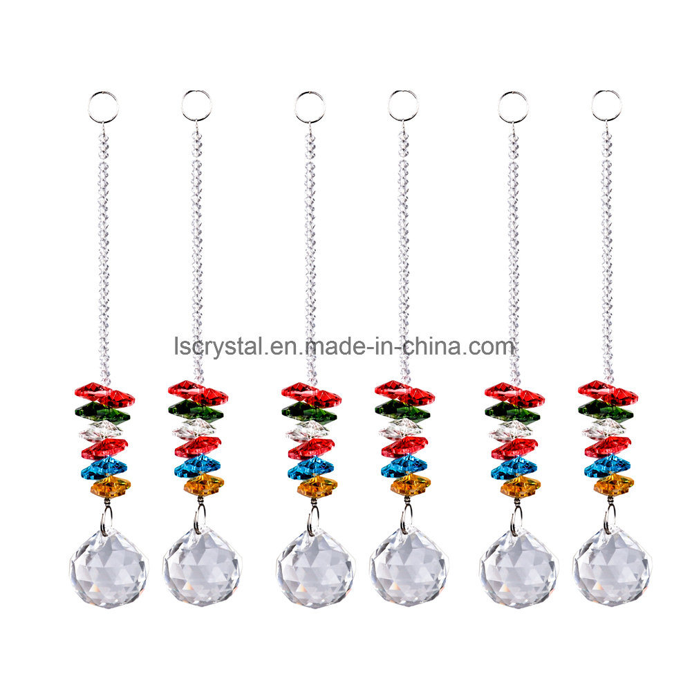 Colorful Octagon Glass Suncacther Glass Christmas Tree Deocrs Crystal Haning