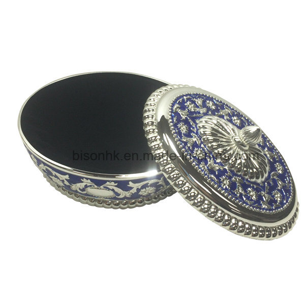 Made in China Wholesale Silver Plated Metal Jewelry Packaging Box for Wedding Gift