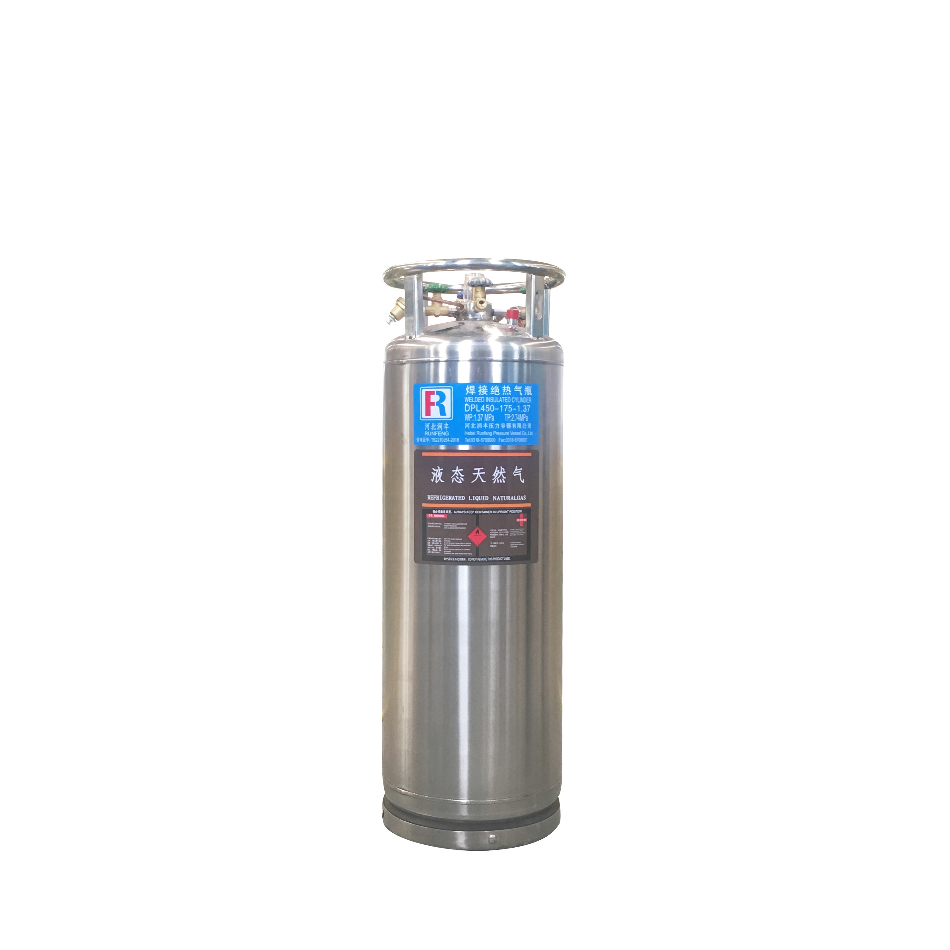 Vertical Welded Insulated Liquefied Natural Gas Cylinder 175L-1.37MPa