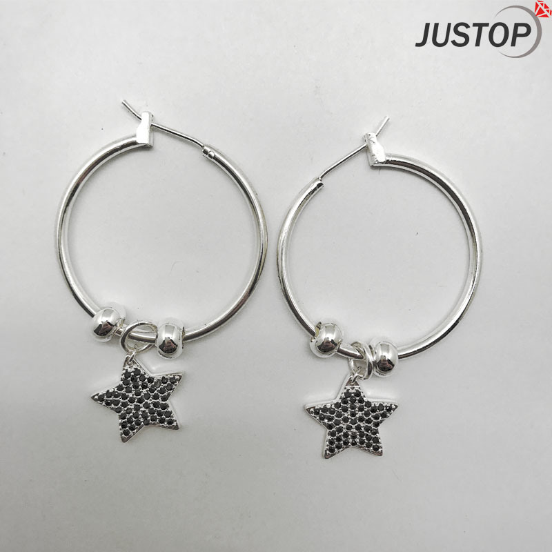 Star Shape Jewelry Crystal Wholesale Loop Earrings