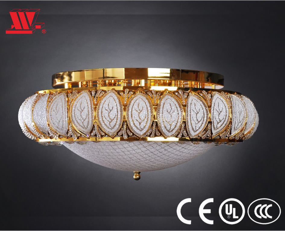 Crystal Ceiling Light with Crystal and Art Glass Decoration