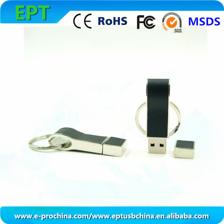 Customized Logo Leather Pen Drive Memory USB Flash Disk (ED017)