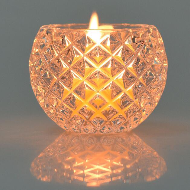 Ball Shape Glass Clear Color Tea Light Candle Holder