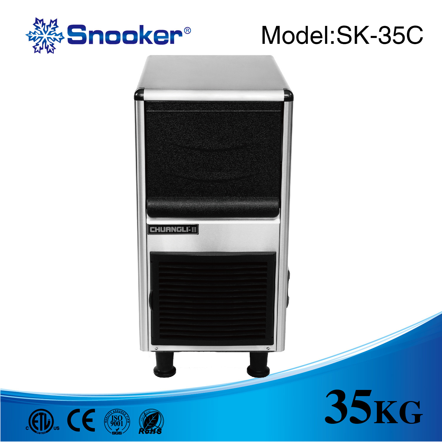 Item No. Sk-35c Snooker 35kg/24h 320W Use Integral Bullet Ice Machine for Restaurant and Bar