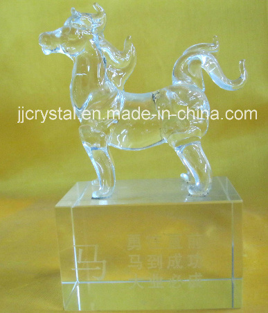 High Quality Transparent Crystal Animals Model Horse for Birthday or Holiday Gifts