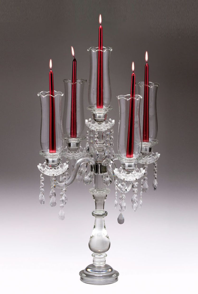 Crystal Glass Candleholder for Wedding Events Decoration