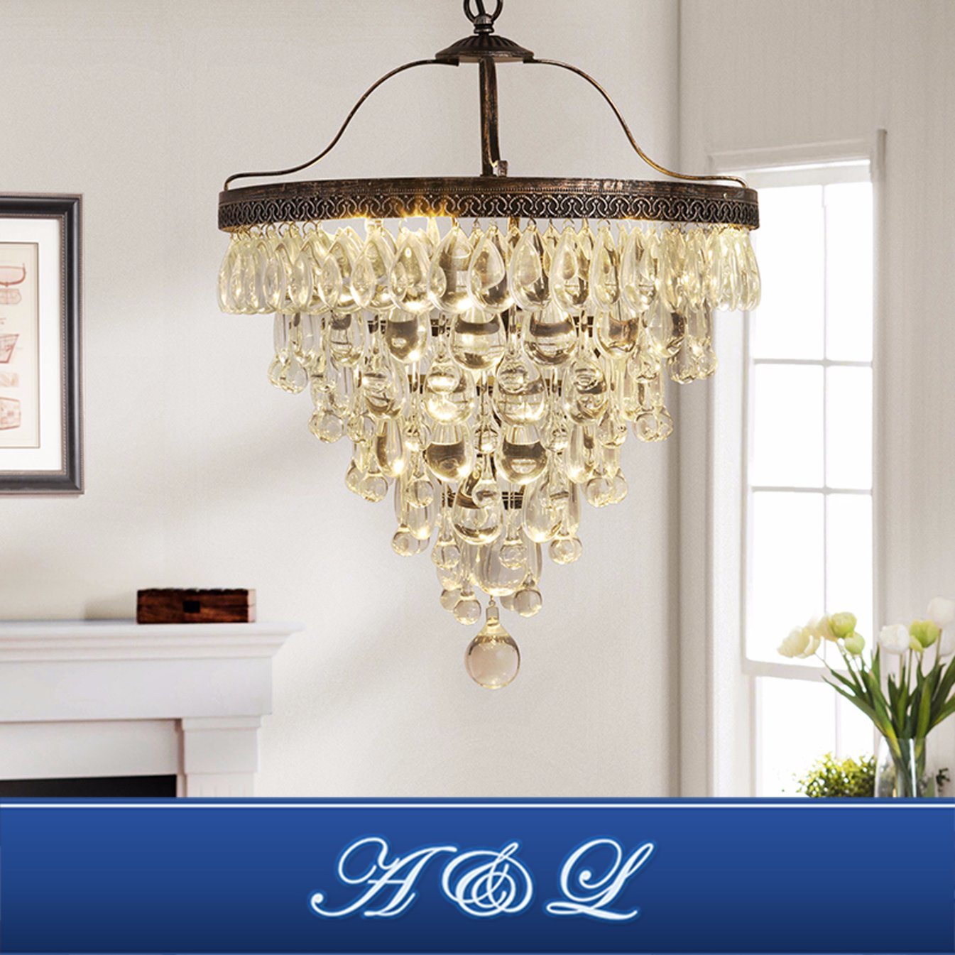 Retro Style Crystal Chandelier for Living Room