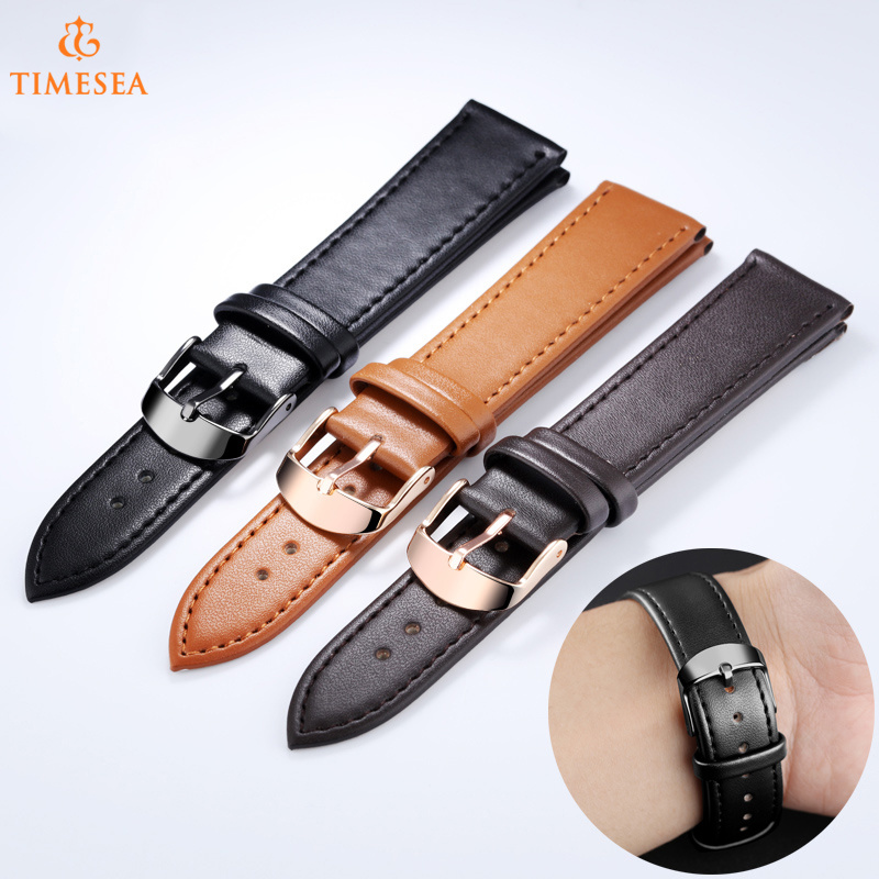 Custom Logo Wholesale Real Leather Strap Men and Women Cuff Watch Strap